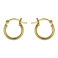 15mm Hinged Earhoop Gold Plated Vermeil Sterling Silver (Extra Durable)