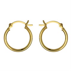 18mm Hinged Earhoop Gold Plated Vermeil Sterling Silver (Extra Durable)