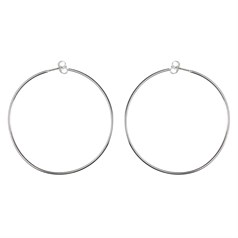 60mm Earhoop with Post & Scroll Sterling Silver (STS)