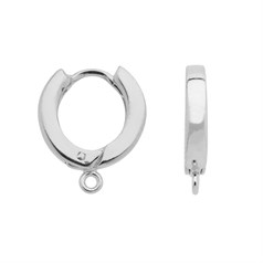 12mm Heavy Hinged Ear Hoop with Closed Ring Sterling Silver
