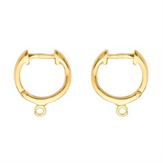 13mm Hinged Ear Hoop with Ring Gold Plated Sterling Silver Vermeil