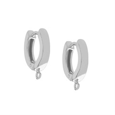 12mm Heavy Hinged Ear Hoop with Open Ring Sterling Silver