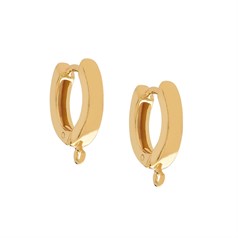 12mm Heavy Hinged Ear Hoop with Open Ring Gold Plated Sterling Silver Vermeil