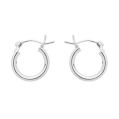 12mm Hinged Earhoop With Round Wire Post Sterling Silver (STS)