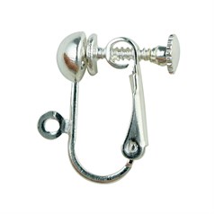 Earclip/Screw & Ball Hanger 12mm Silver Plated
