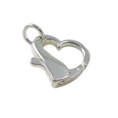 Heart Shape Trigger Catch Clasp 11x9mm Sterling Silver (STS)