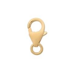 Small Oval Trigger Catch Clasp (10mm) with 4mm Soldered (Closed) Jump Ring Gold Plated ECO Sterling Silver Vermeil