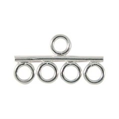 4-Row Charm Bar Pendant Sterling Silver (STS) 16mm