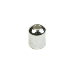 6x5mm Tubular Necklace End Cap with 4.5mm Hole Silver Plated