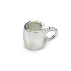 8x6mm Plain Charm Carrier Silver Plated