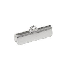 19mm Ribbon/Cord End Fastener Silver Plated