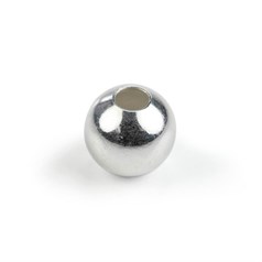 Plain round shape Bead 7mm with 1.8mm Hole ECO Sterling Silver (STS)