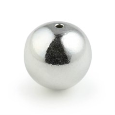 Hand Made Bead 14mm round with 1.25mm hole Sterling Silver (STS)