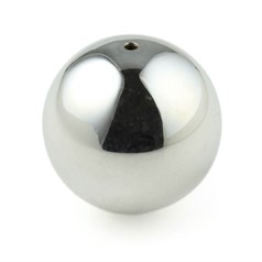 Hand Made Bead 16mm round with 1.25mm hole Sterling Silver (STS)