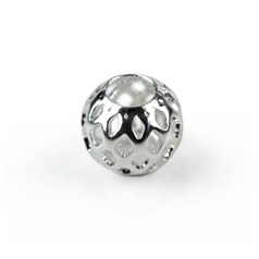8mm Round shaped Filigree Bead  Silver Plated (SP)