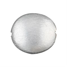 17mm Disc shape Scratched bead  Silver Plated (SP)