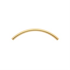 Curved Noodle Tube Bead 2x38mm Gold Plated