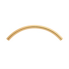 3x50mm Curved Noodle Tube Bead Gold Plated