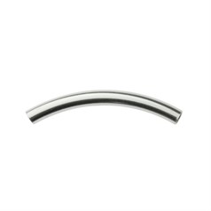 40x4mm Superior Curved Noodle Tube Bead Sterling Silver (STS)