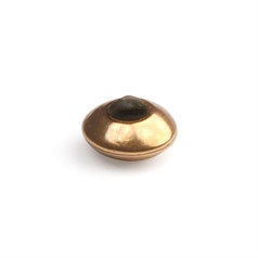 6mm Saucer Stopper Bead Silicone Lined 3mm ID (1.80mm Fit) Rose Gold Plated Vermeil Sterling Silver (Extra Durable)
