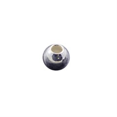 3mm Round Shiny Bead 1.2mm Hole ECO Sterling Silver (STS)