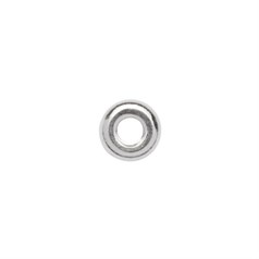 3mm Shiny rondel shaped Bead 1.1mm Hole ECO Sterling Silver (STS)