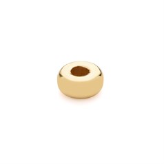 3mm Shiny Rondel Shaped Bead 1.1mm Hole Gold Plated ECO Sterling Silver (STS) Vermeil