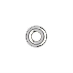 5mm Shiny rondel shaped Bead 1.8mm Hole ECO Sterling Silver (STS)