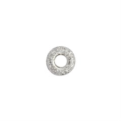 3mm Lazer rondel shaped Bead 1.1mm Hole ECO Sterling Silver (STS)