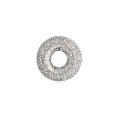 6mm Lazer rondel shaped Bead 2.1mm Hole ECO Sterling Silver (STS)