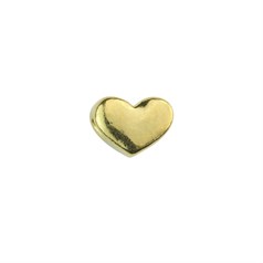 Heart Shape shaped Bead (Horizontal Drilled) 6.5x5mm Gold Plated Vermeil Sterling Silver