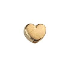 Heart Shape shaped Bead (Vertical Drilled) 7x5.5mm Rose Gold Plated Vermeil Sterling Silver