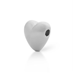 Heart Shaped Bead (Horizontal Drilled) 5mm Sterling Silver (STS)