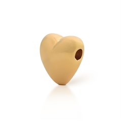 Heart Shaped Bead (Horizontal Drilled) 5mm Gold Plated Sterling Silver Vermeil