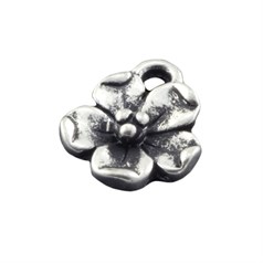 5 Petal Flower 12mm Charm Silver Plated