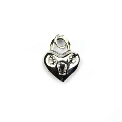 12mm Heart Charm Silver Plated