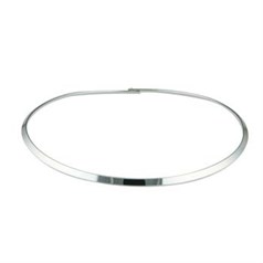 13cm (Diameter) Flat Wire Choker Necklace Silver Plated