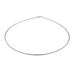 16" Thick Cable Wire Necklace with Trigger Catch ECO Sterling Silver (STS)