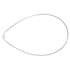 16" (Diameter) 2-Strand Cable Wire Choker Necklace Necklace  Silver Plated