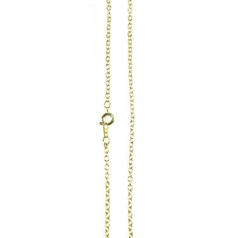 18" Medium Trace Chain Finished Necklace  Gold Plated
