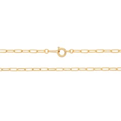 18" Rectangular Trace Finished Necklace Chain Gold Plated
