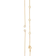 16" Box Chain Split with Centre Connectors & Extenders Gold Plated Vermeil Sterling Silver