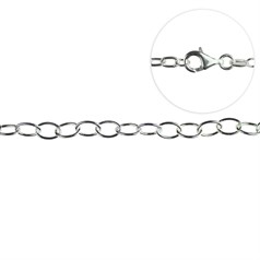 Superior Charm Bracelet (Oval Links) 7.5" Eco Sterling Silver (STS)