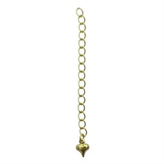 2.5" Extension Chain With Heart Gold Plated