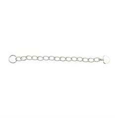Extension Chain With Flat Heart  2" Sterling Silver (STS)