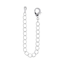 Chain Extender With Trigger Catch & Teardrop Silver Plated
