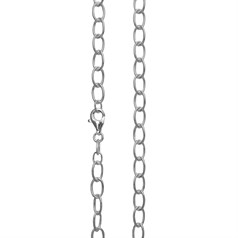 16" Charm Necklace Chain Medium ECO Sterling Silver (STS) (Anti Tarnish)