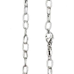 18" Charm Necklace Chain Medium ECO Sterling Silver (STS) (Anti Tarnish)