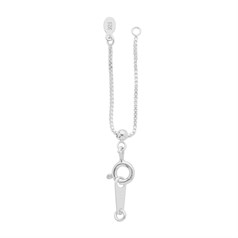 Slider 2" Extension Chain With Trigger Catch,  Connector and 925 Quality Tag Sterling Silver