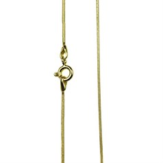 16" Superior Thin Round Snake Chain 1.10mm Diameter Gold Plated